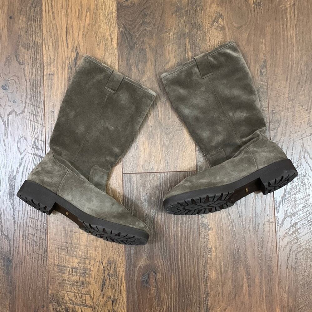 Vionic Mystic Mica Suede Sherpa Lined Zip Mid-Calf Gray Boot